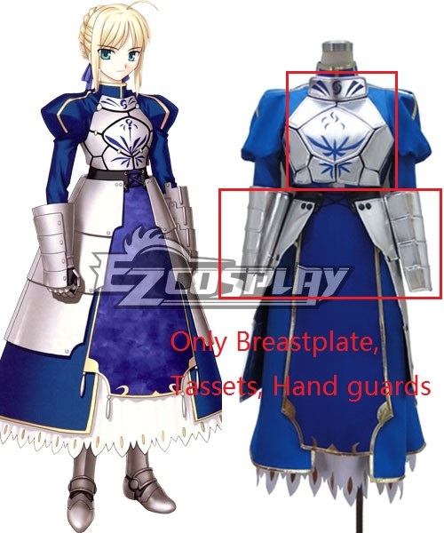 

Fate Stay Night Fate Zero Saber Altria Pendragon King Arthur Cosplay Costume Deluxe Version-Only Breastplate Tassets Hand guards
