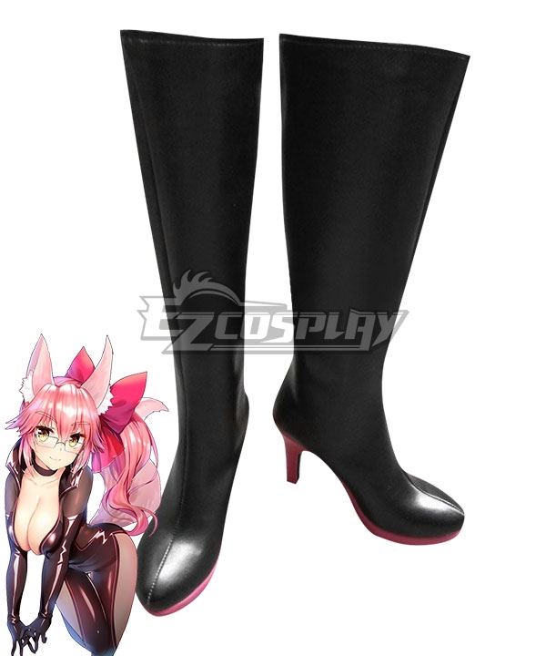 Fate/EXTRA Fate Grand Order Assassin Tamamo no Mae Pink Black Shoes Cosplay Boots
