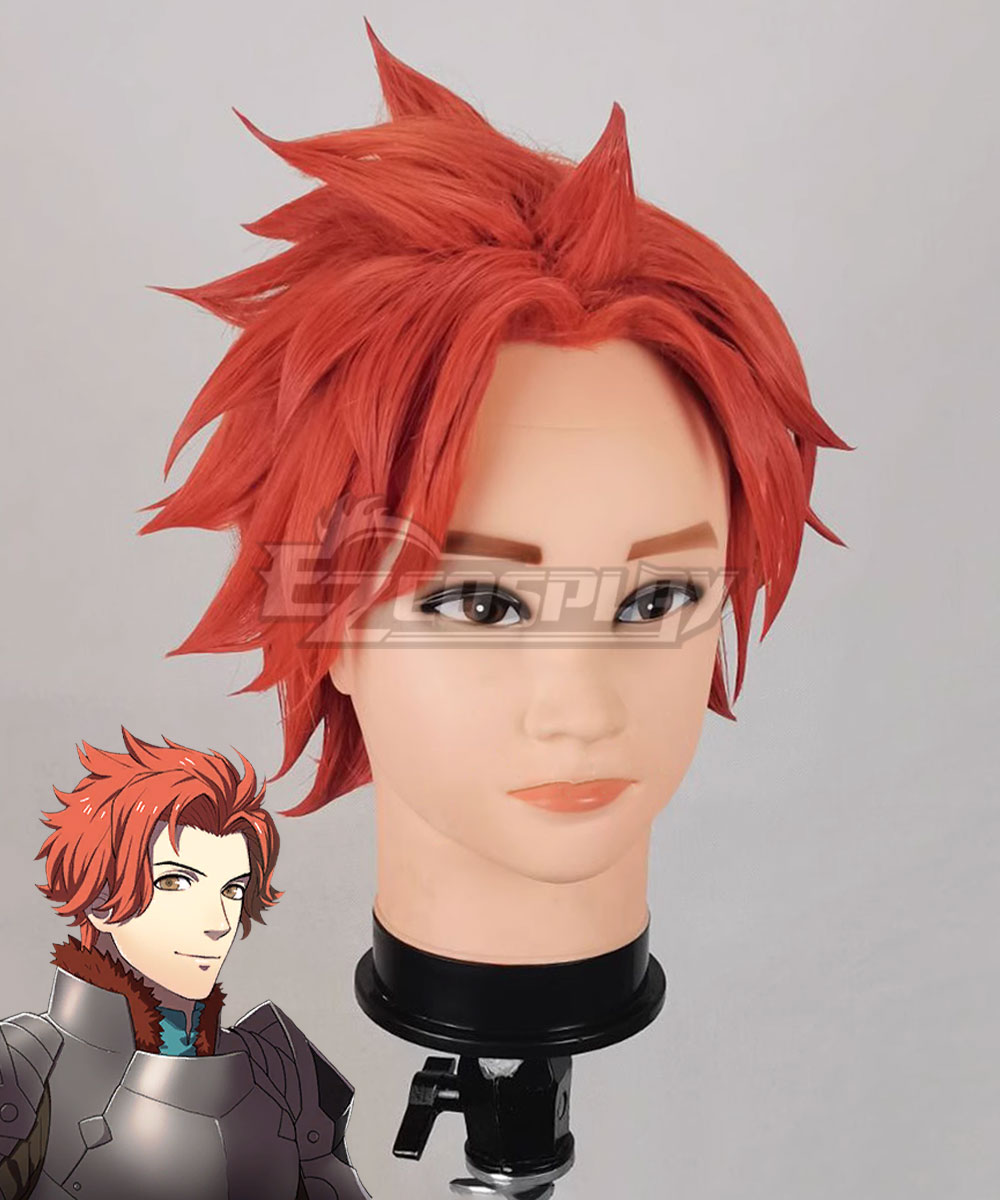 Fire Emblem Three Houses Sylvain 5 Years Timeskip Orange Cosplay Wig