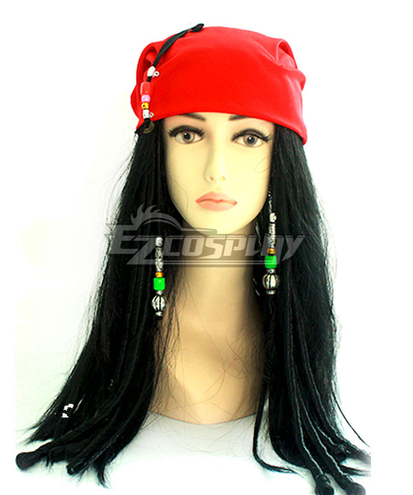 Pirates of the Caribbean Female Pirates Halloween Black Cosplay Wig - Not Including Kerchief