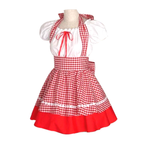 Cute Red Plaid Maid Cosplay Lolita Cosplay Costume