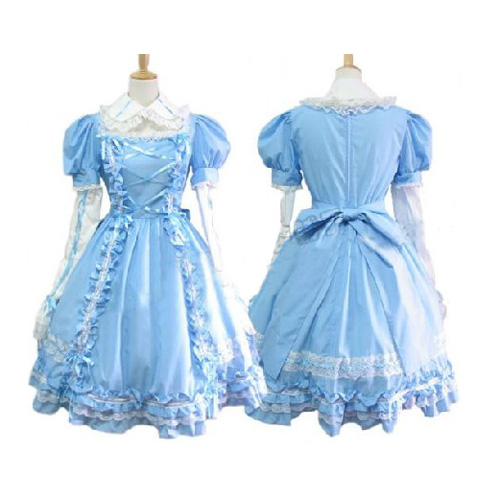 Sweet Blue Maid Dress Lolita Cosplay Costume