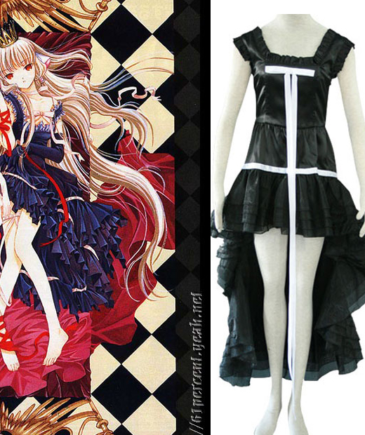 Chi Black Dress Cosplay Costume from Chobits