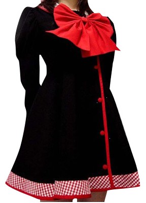 

Black Red Long Sleeves Dress School Uniform Cosplay Costume