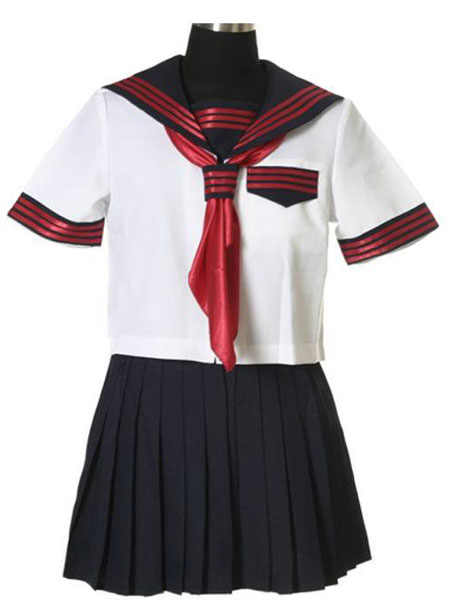 Black Skirt Short Sleeves Sailorl Uniform Cosplay Costume