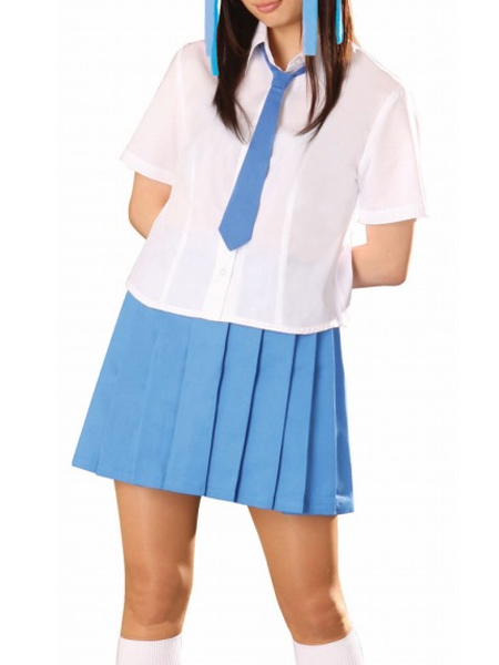 

Blue Tie Blue Short Sleeves School Uniform Cosplay Costume