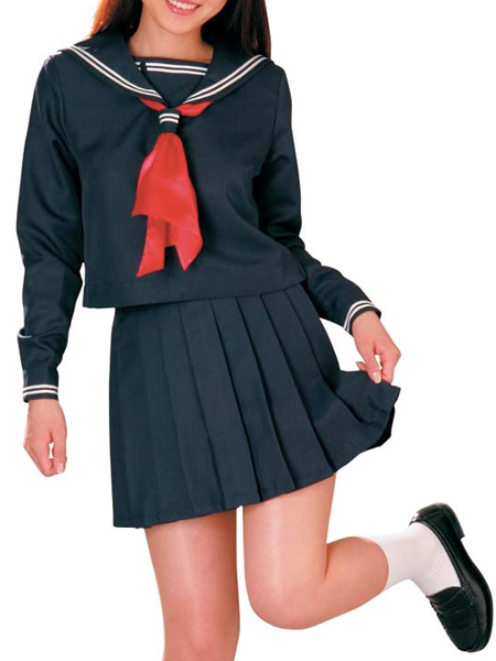 

Dark Blue Long Sleeves Sailor Uniform Cosplay Costume