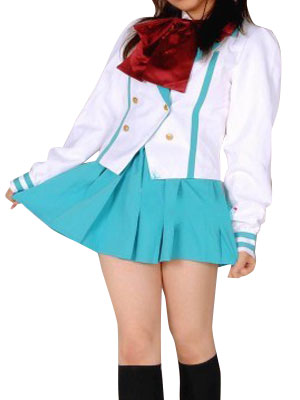 

Light Blue Short Sleeves School Uniform Cosplay Costume