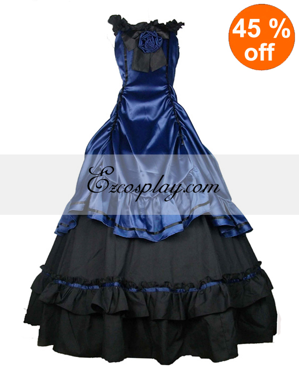 dark blue victorian dress