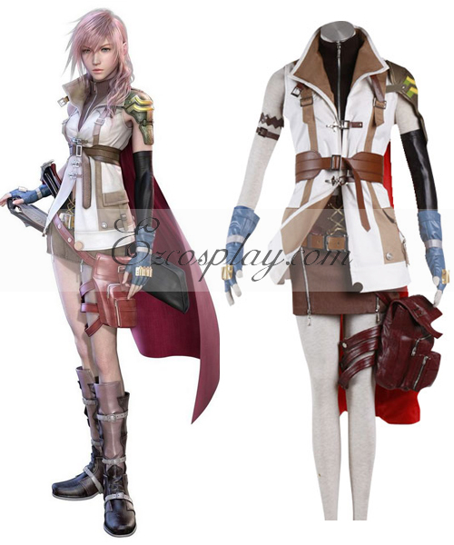 Final Fantasy XIII FF13 Lightning Cosplay Costume Deluxe Design