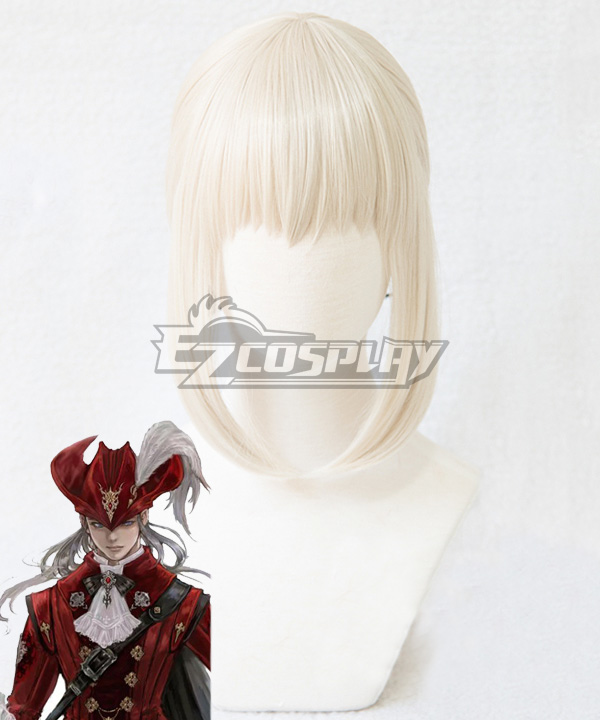 Final Fantasy 14 Red Mage Gold Cosplay Wig 