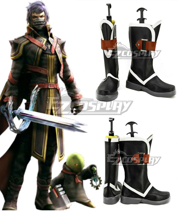 Final Fantasy Type-0 Kurasame Susaya Black Shoes Cosplay Boots