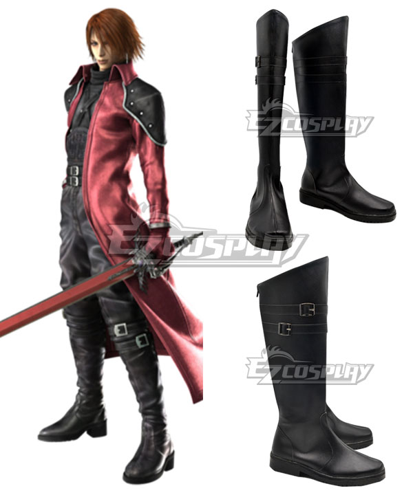 Final Fantasy VII FF7 Crisis Core   Genesis Black Shoes Cosplay Boots