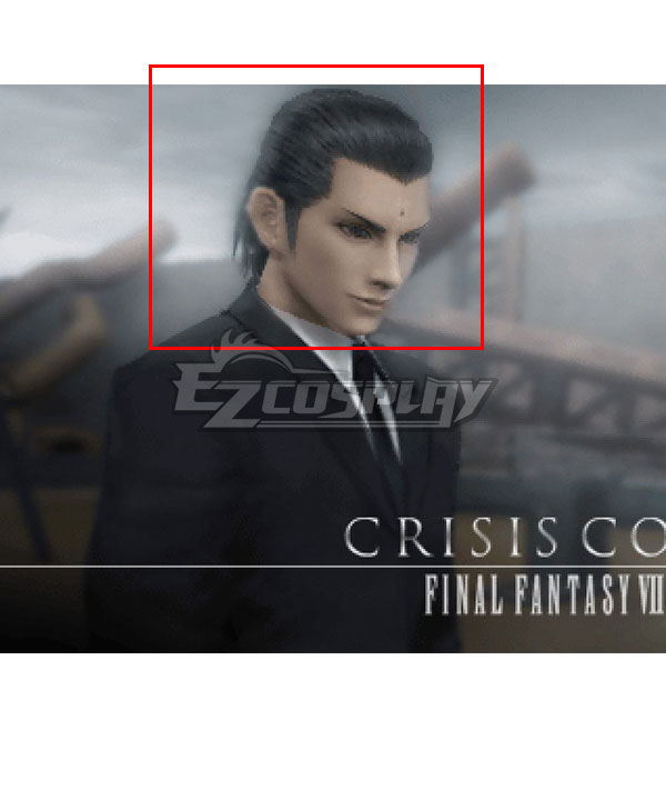 Final Fantasy VII FF7 ​​Crisis Core Tseng Zeng Schwarze Cosplay-Perücke