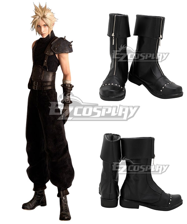 Final Fantasy VII FF7 ​​Remake Cloud Strife Schwarze Schuhe Cosplay Stiefel