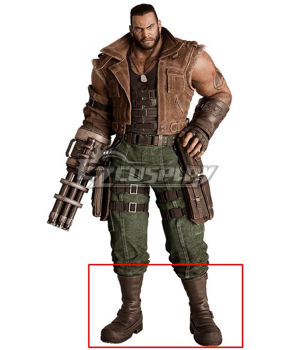 Final Fantasy VII Remake FF7 Barret Wallace Brown Shoes Cosplay Boots