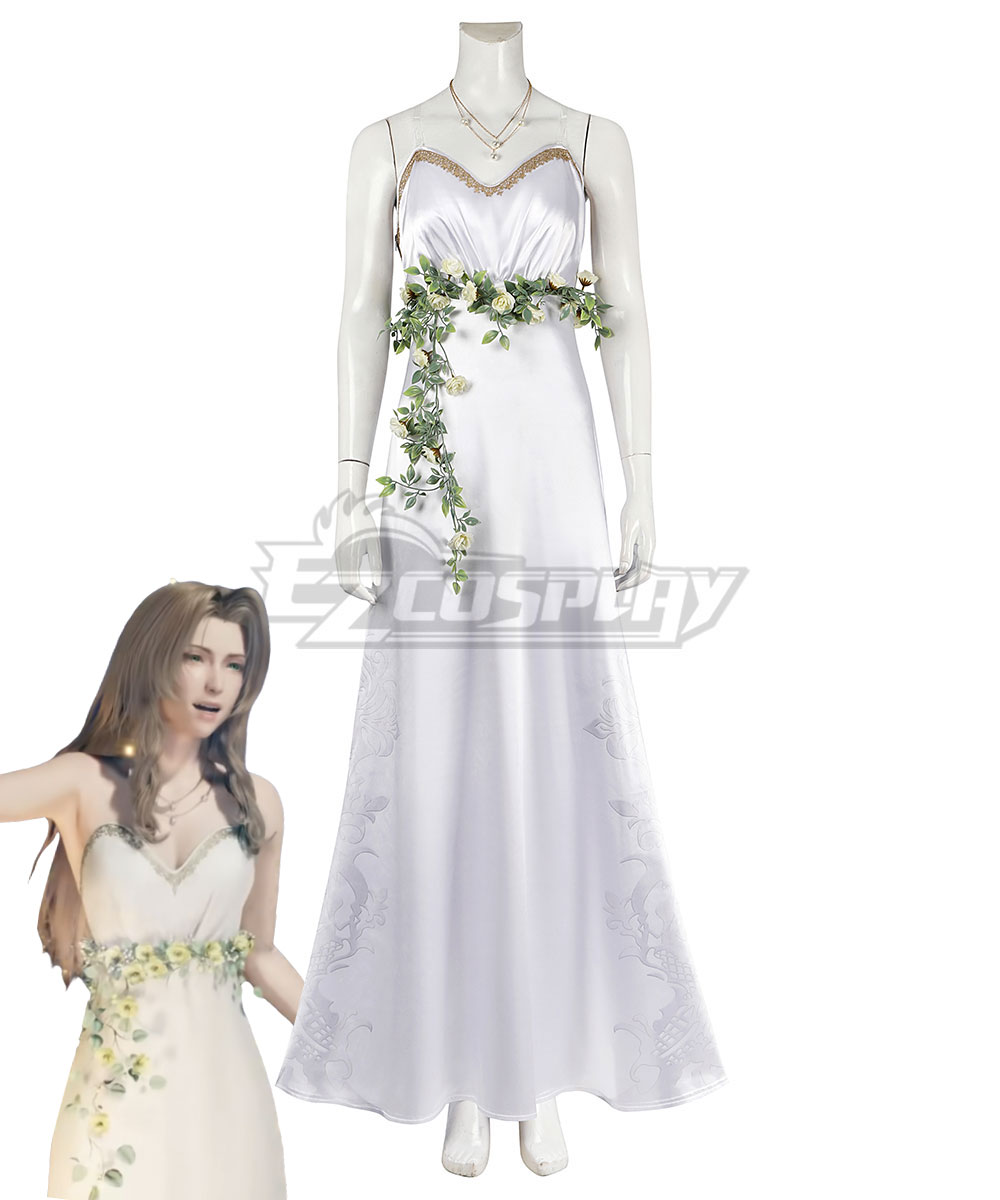 Final Fantasy VII Rebirth  Aerith Gainsborough Loveless White Cosplay Costume