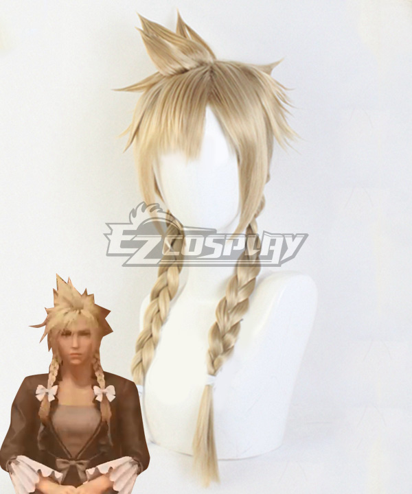 Final Fantasy VII Remake Cloud Strife Girl Golden Cosplay Wig