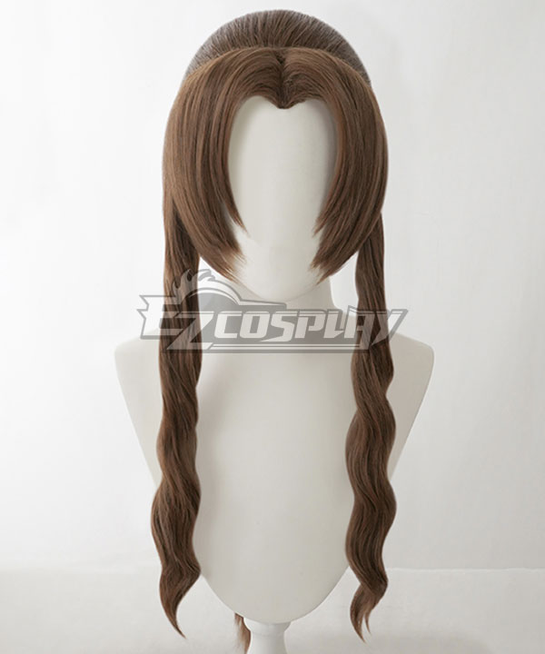 Final Fantasy VII remake FF7 Aerith Gainsborough Aeris Brown Cosplay Wig