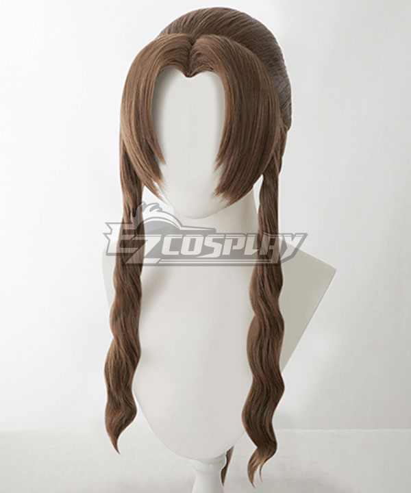 Final Fantasy VII remake FF7 Aerith Gainsborough Aeris Brown Cosplay Wig