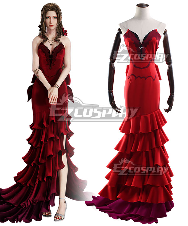 Final Fantasy VII Remake FF7 Aerith Gainsborough Red Cosplay Costume