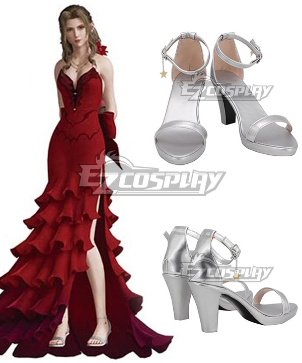 Final Fantasy VII Remake FF7 Aerith Gainsborough White Cosplay Shoes