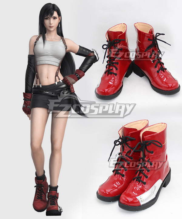 Final Fantasy VII Tifa Lockhart Red Shoes Cosplay Boots