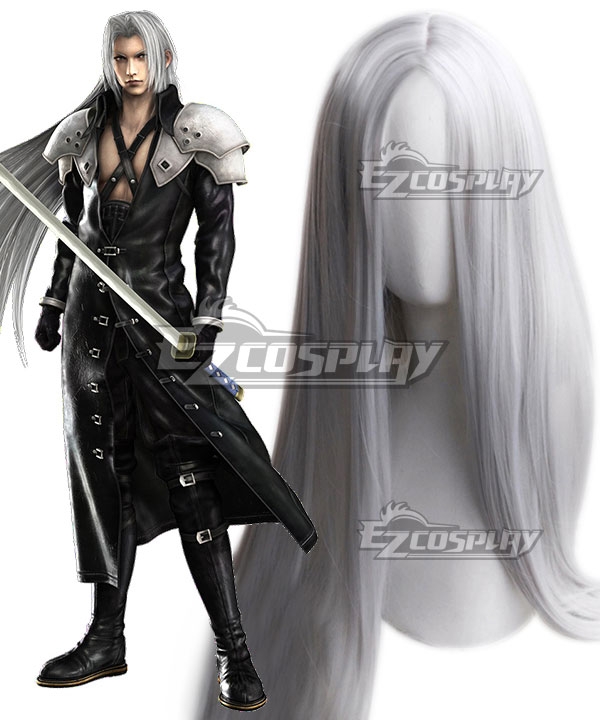 Final Fantasy VII Sephiroth Silver White Cosplay Wig