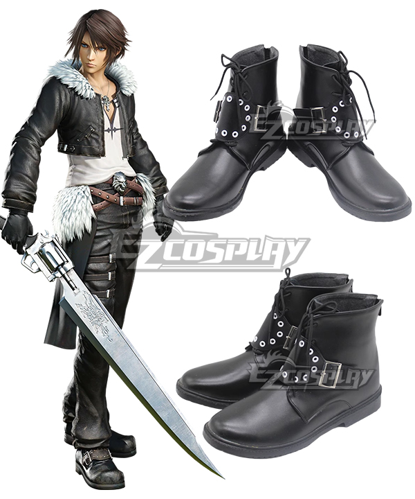 Final Fantasy VIII Squall Leonhart Black Cosplay Shoes