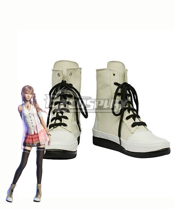 Final Fantasy XIII FF13 Serah Farron White Shoes Cosplay Boot