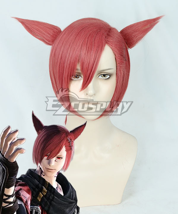 Final Fantasy XIV 5.3 G'raha Tia Red Cosplay Wig