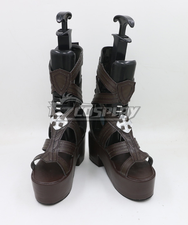 Final Fantasy XIV Crystal Exarch Brown Shoes Cosplay Shoes
