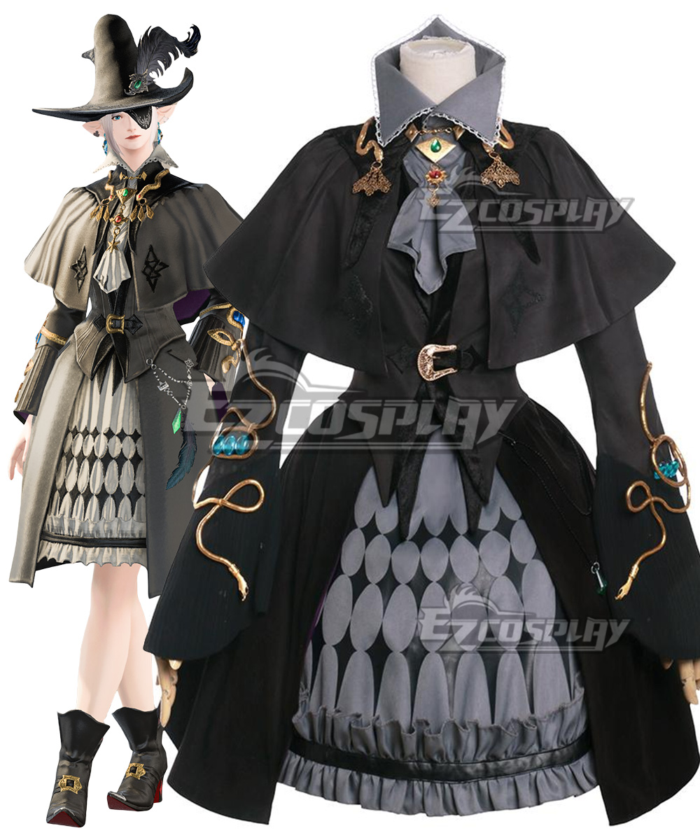 Final Fantasy XIV FF14 Black Mage level 80 Set 
Idealized Wicce Only Dress Cosplay Costume