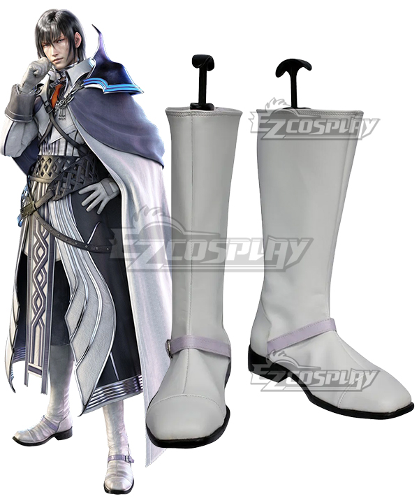 Final Fantasy XIV FF14 Cid Raines Silver Shoes Cosplay Boots