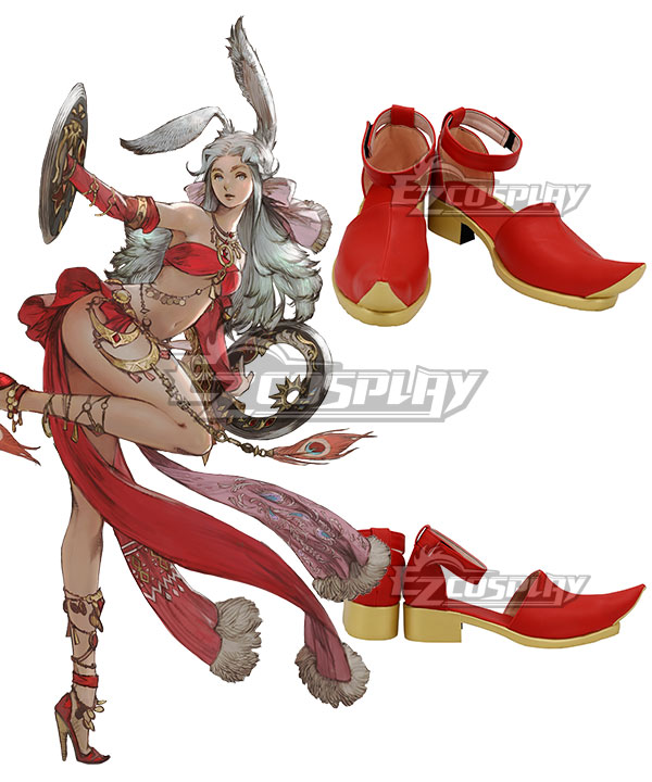 Final Fantasy XIV FF14 Dancer Red Cosplay Shoes
