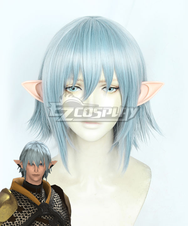 Final Fantasy XIV FF14 Haurchefant Greystone Blue Cosplay Wig