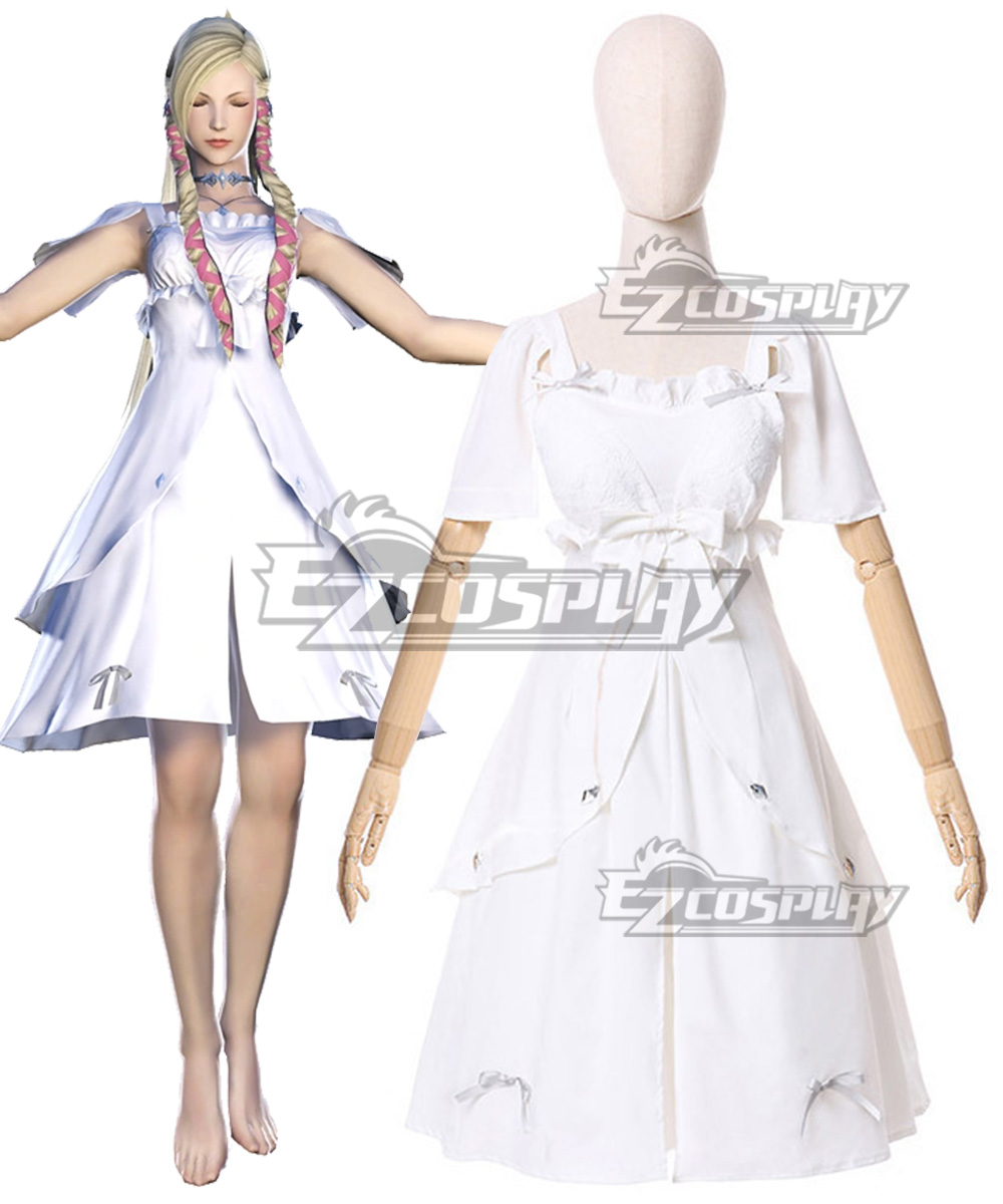 Final Fantasy XIV FF14 Minfilia Warde White Dress Cosplay Costume