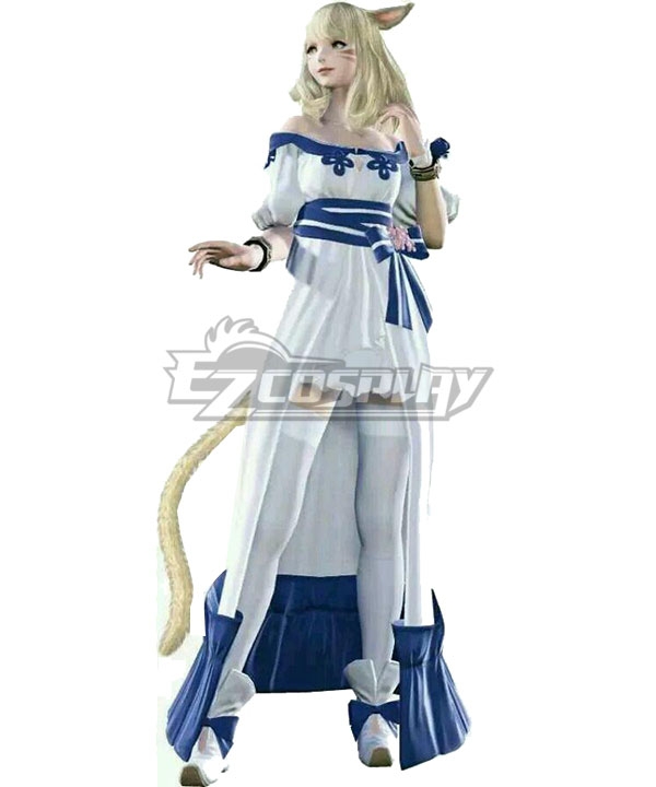 Final Fantasy XIV FF14 Spring Dress Miqo'te Cosplay Costume