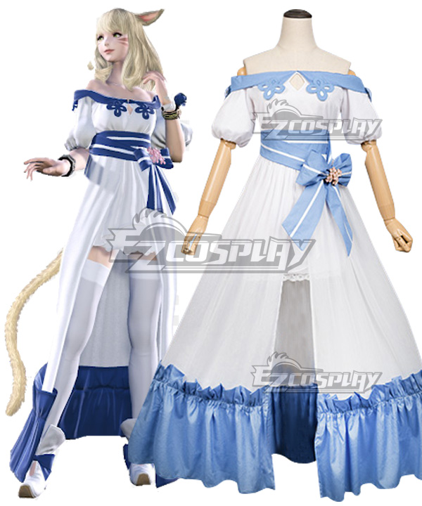 Final Fantasy XIV FF14 Spring Dress Miqo'te Cosplay Costume