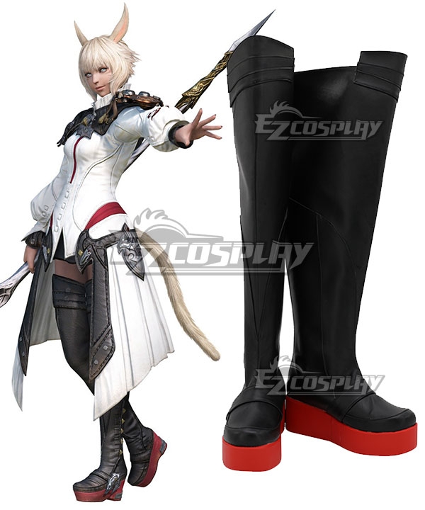 Final Fantasy XIV FF14 Y'shtola Rhul Yshtola Rhul Black Shoes Cosplay Boots