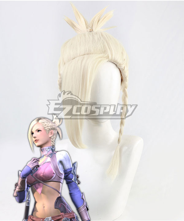 Final Fantasy XIV Minfilia Warde Light Golden Cosplay Wig