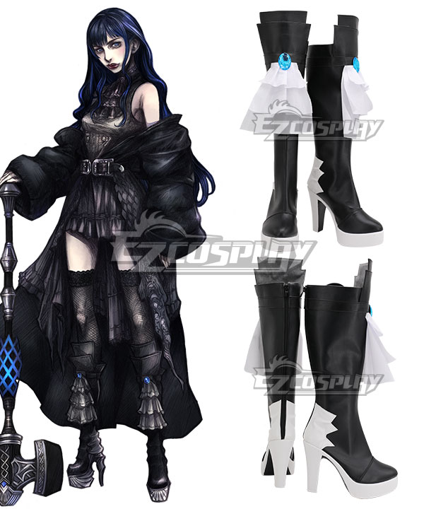 Final Fantasy XIV Shadowbringers 5.0 FF14 Boss Gaia Black Shoes Cosplay Boots