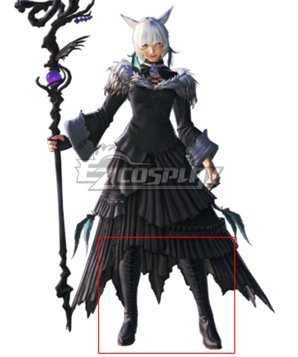 

Final Fantasy XIV Shadowbringers 5.0 FF14 Y'shtola Rhul Yshtola Rhul Black Shoes Cosplay Boots