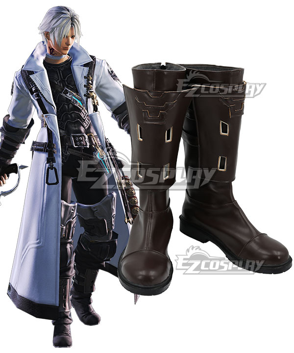 Final Fantasy XIV Thancred Waters Black Shoes Cosplay Boots