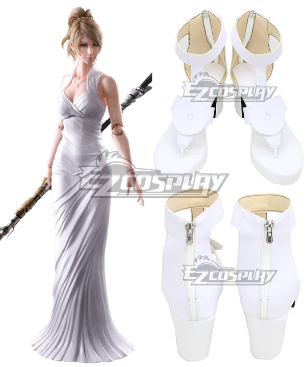 Final Fantasy XV FFXV Lunafreya Nox Fleuret White Cosplay Shoes