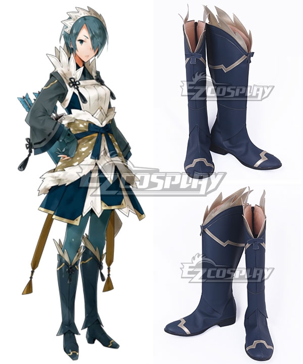 FE Fates IF Setsuna Navy Blue Shoes Cosplay Boots