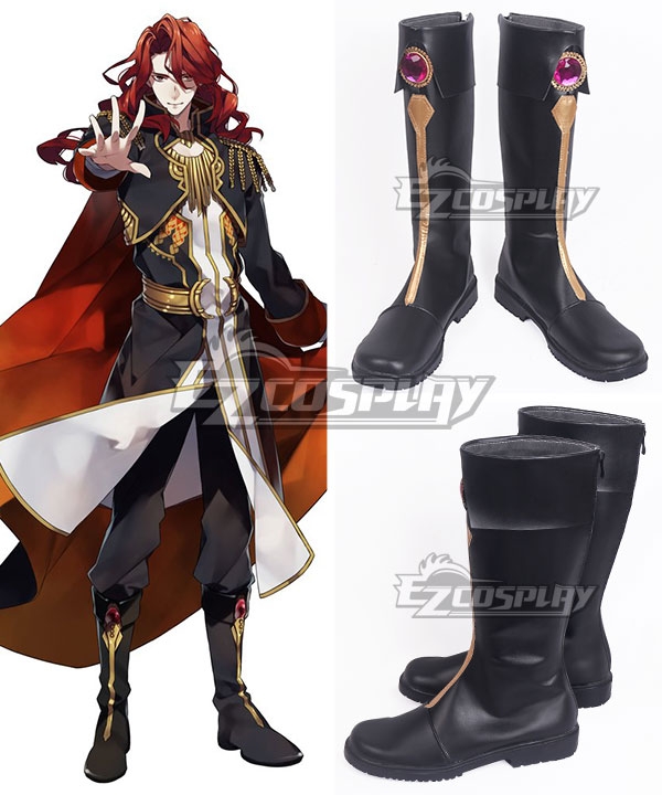 FE: Genealogy of the Holy War Arvis Black Golden Shoes Cosplay Boots