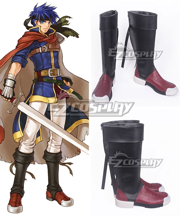 Fire Emblem Ike Black Red Shoes Cosplay Boots