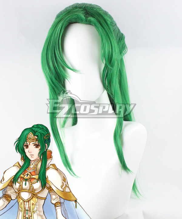 Fire Emblem Radiant Dawn Elincia Green Cosplay Wig