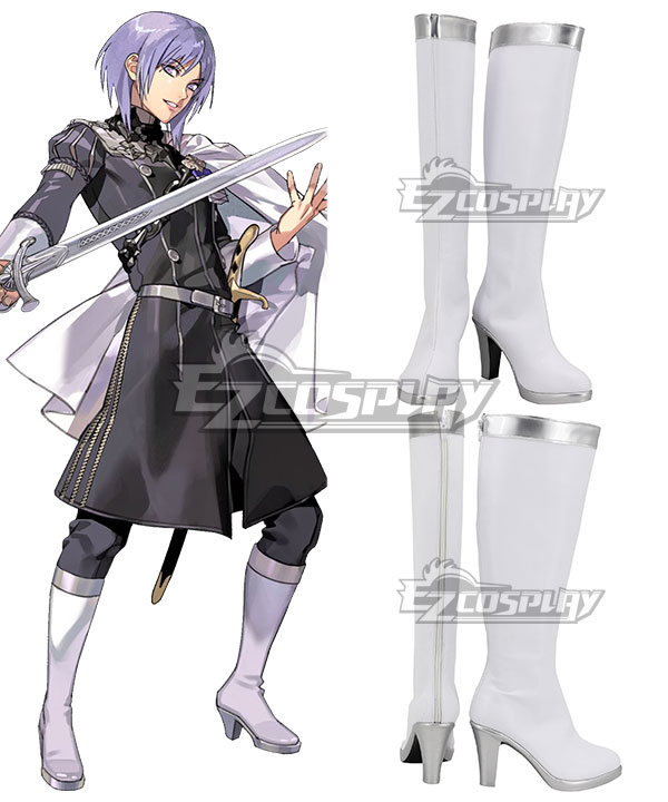 Fire Emblem: Three Houses indered Shadows Yuri White Silver Shoes Cosplay Boots